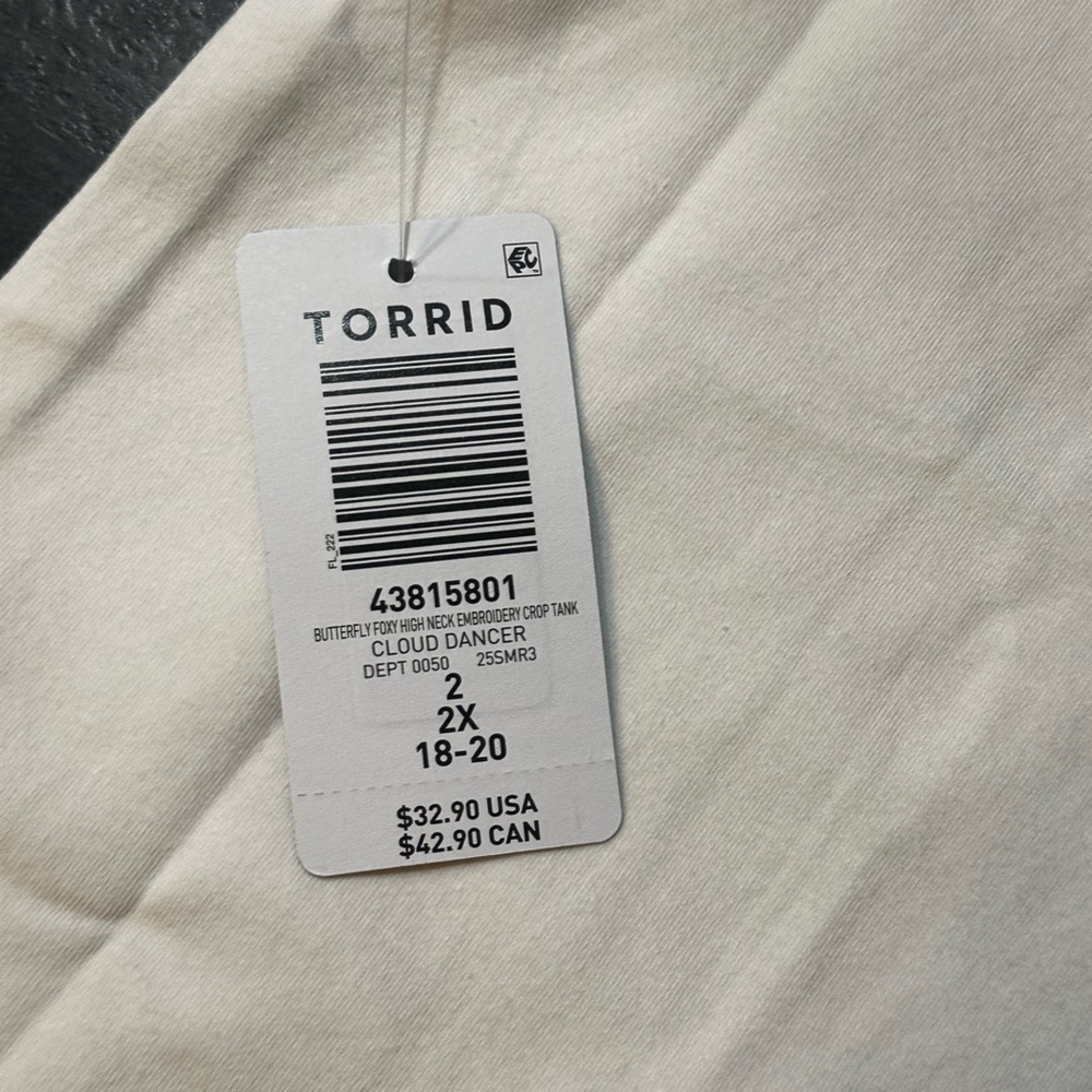 Torrid High Neck Embroidered Butterfly Cami NWT - Picture 6 of 6
